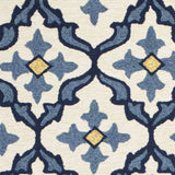 2' X 3' Ivory and Blue Moroccan Handmade Indoor Outdoor Area Rug - Homeroots - Flyclothing LLC
