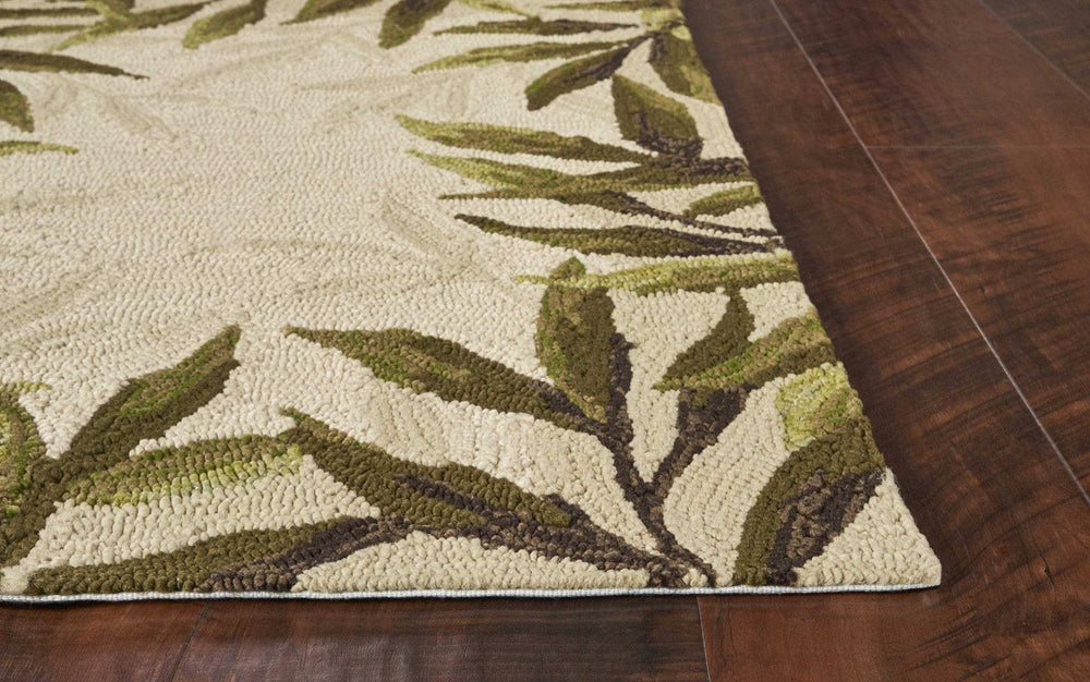 2' X 3' Beige Floral Handmade Indoor Outdoor Area Rug - Homeroots - Flyclothing LLC