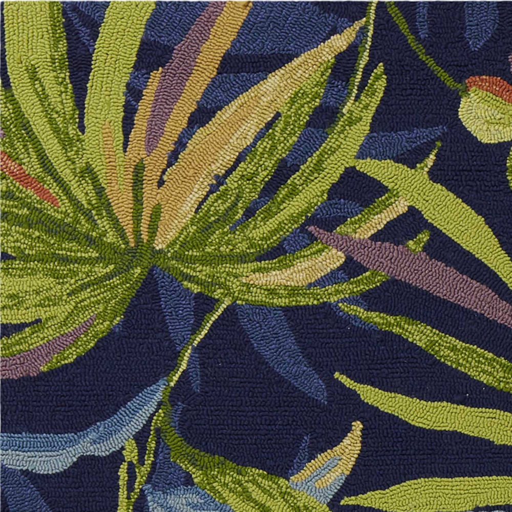 2' X 3' Blue Floral Handmade Indoor Outdoor Area Rug - Homeroots - Flyclothing LLC