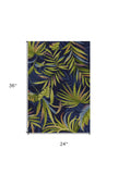 2' X 3' Blue Floral Handmade Indoor Outdoor Area Rug - Homeroots - Flyclothing LLC