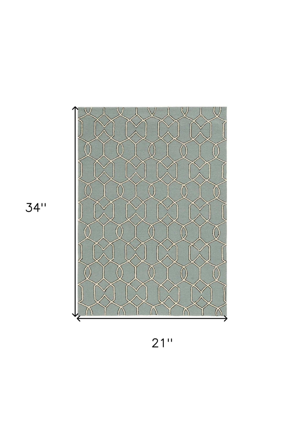 2' X 3' Green and Ivory Hand Hooked Area Rug - Homeroots - Flyclothing LLC