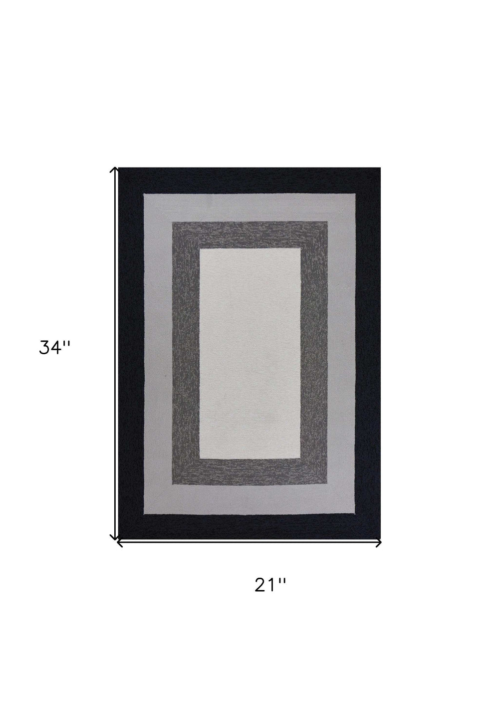 2' X 3' Charcoal Hand Hooked Area Rug - Homeroots - Flyclothing LLC