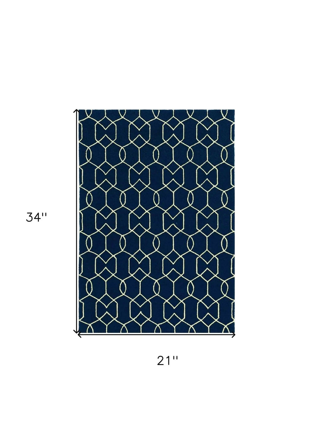 2' X 3' Navy Blue Hand Hooked Area Rug - Homeroots - Flyclothing LLC