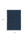 2' X 3' Navy Blue Hand Hooked Area Rug - Homeroots - Flyclothing LLC
