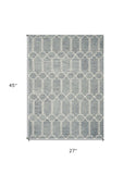 2' X 4' Blue Wool Geometric Hand Tufted Area Rug - Homeroots - Flyclothing LLC