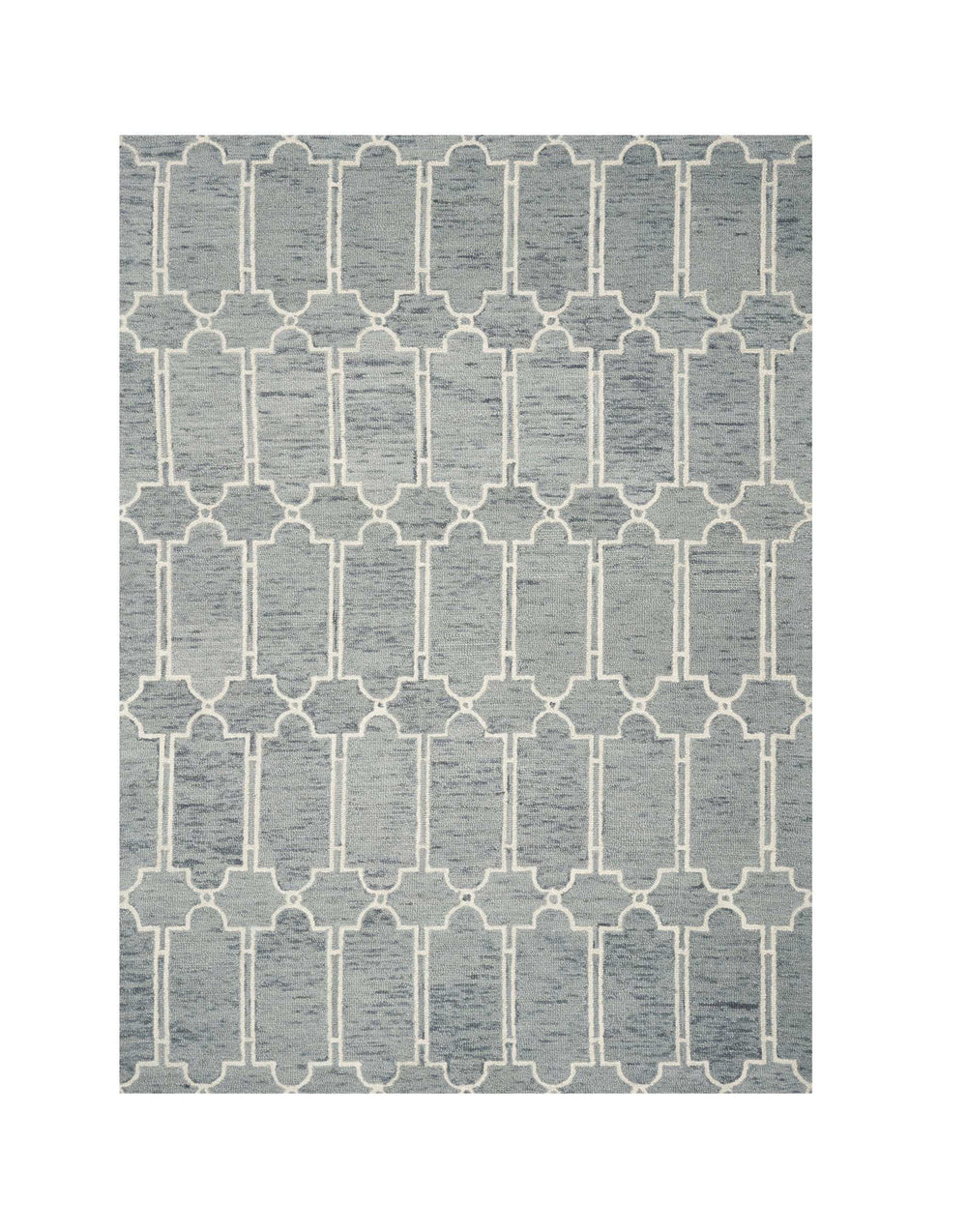 2' X 4' Blue Wool Geometric Hand Tufted Area Rug - Homeroots - Flyclothing LLC