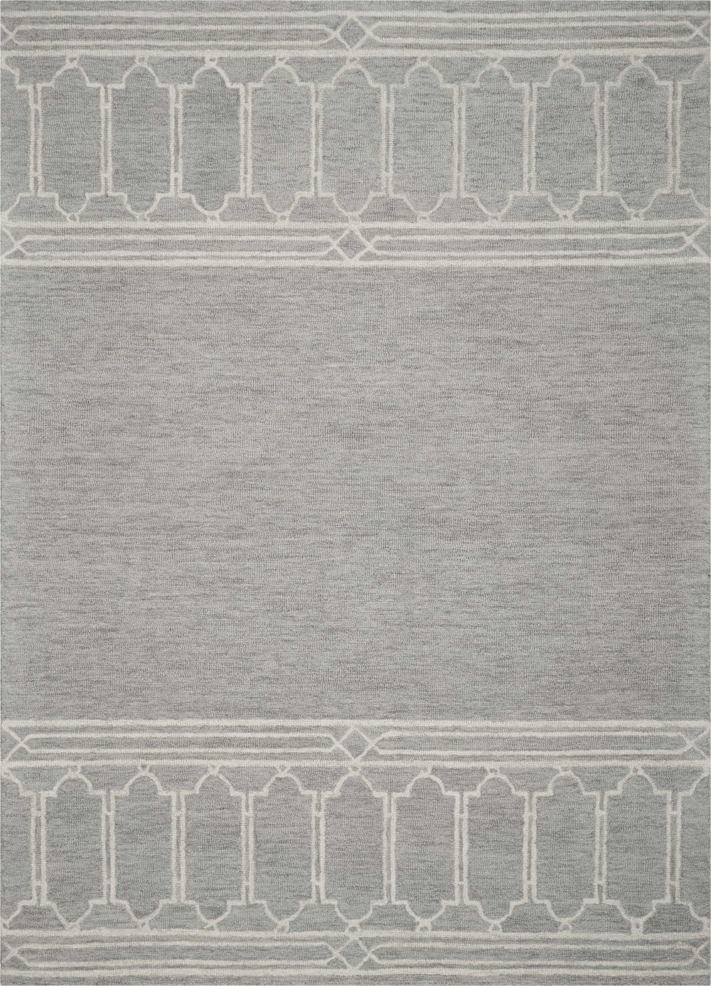 2' X 4' Gray Wool Ogee Hand Tufted Area Rug - Homeroots - Flyclothing LLC