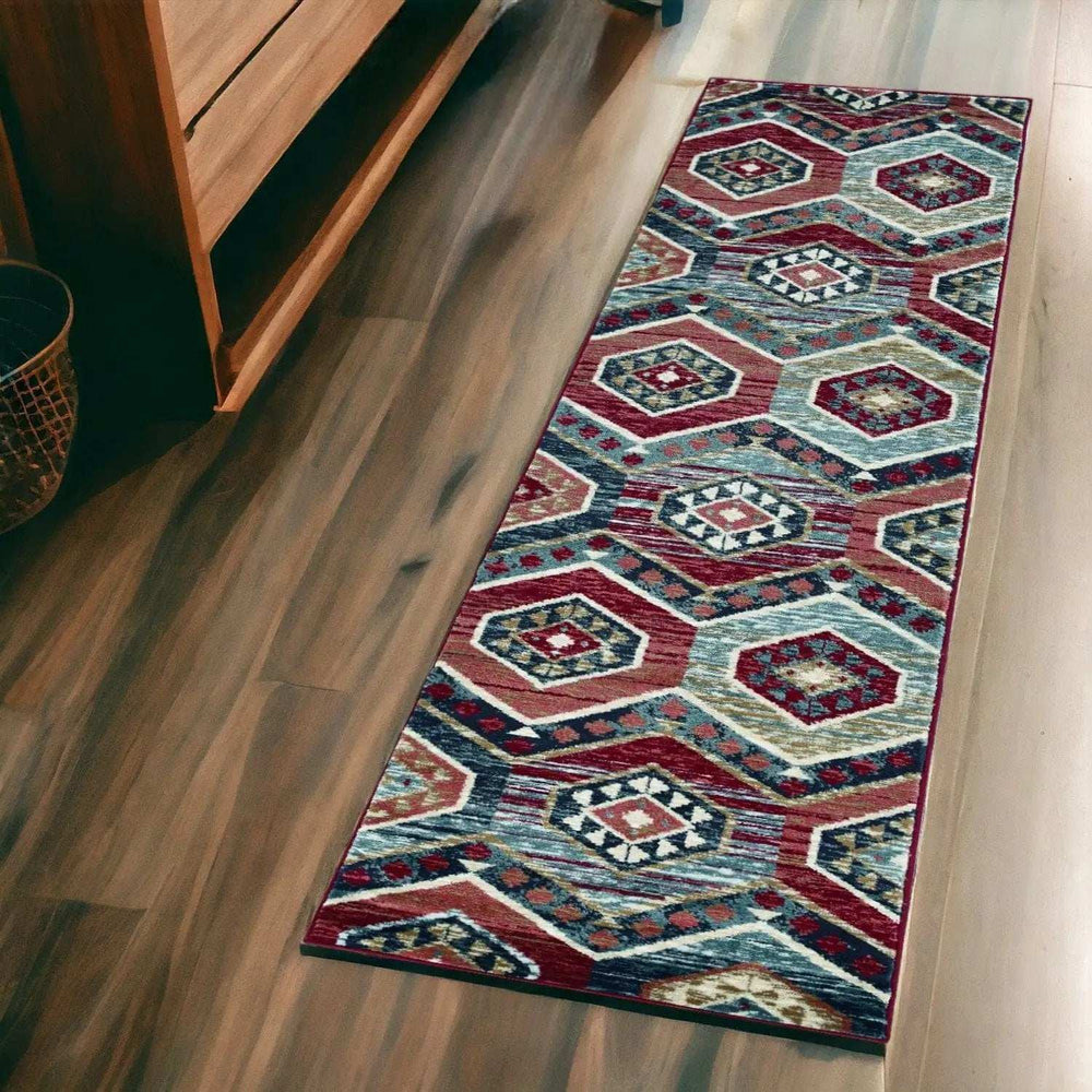 2' X 7' Red Polypropylene Runner Rug - Homeroots - Flyclothing LLC