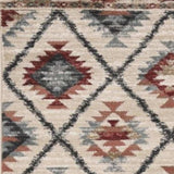 8' Ivory Machine Woven Geometric Lodge Indoor Runner Rug - Homeroots - Flyclothing LLC