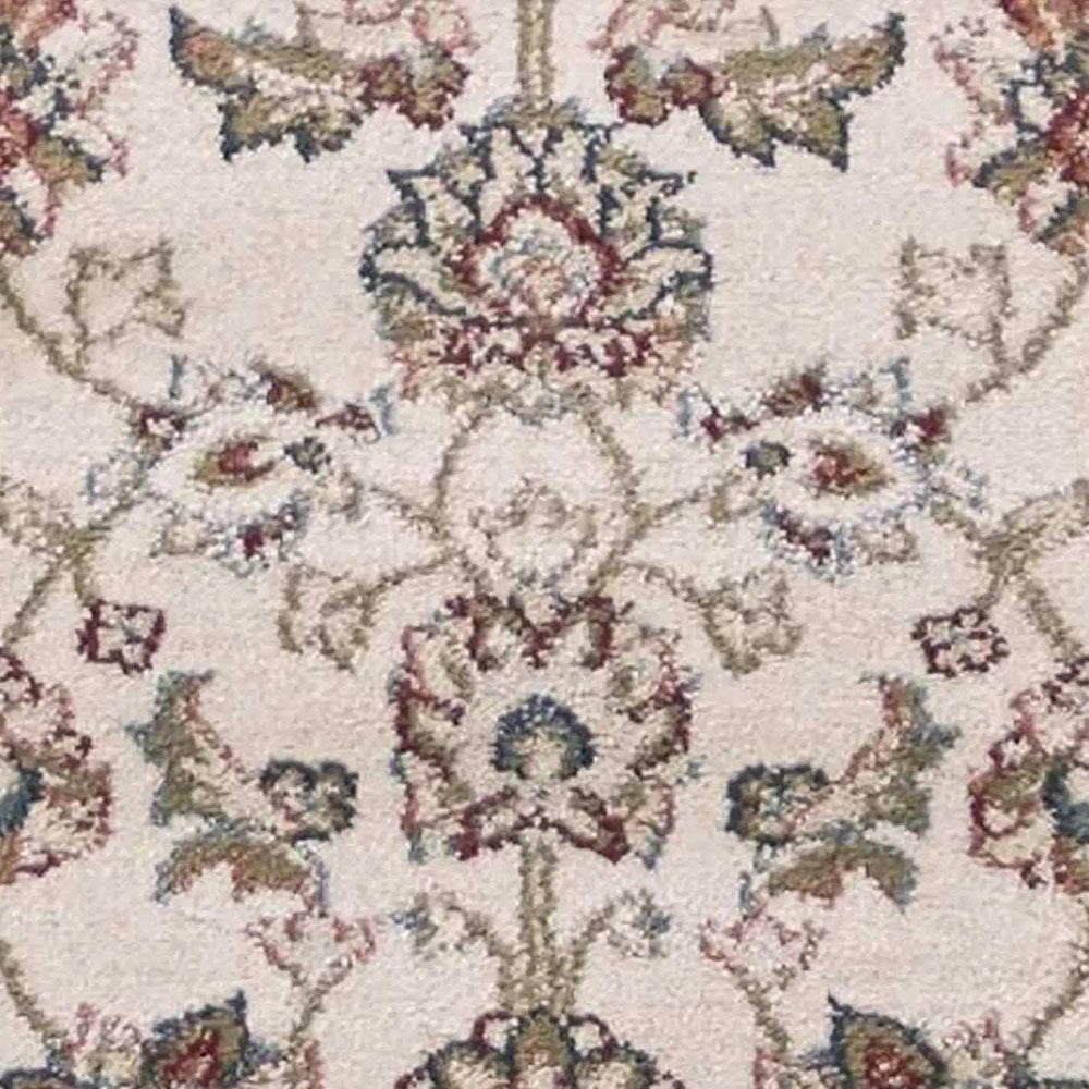 8' Ivory Red Bordered Floral Indoor Runner Rug - Homeroots - Flyclothing LLC