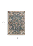 3' X 5' Slate Blue Floral Area Rug - Homeroots - Flyclothing LLC
