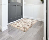 3' X 5' Ivory Bordered Floral Indoor Area Rug - Homeroots - Flyclothing LLC