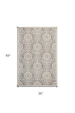3' X 5' Silver Moroccan Indoor Outdoor Area Rug - Homeroots - Flyclothing LLC