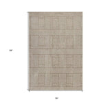3' X 5' Beige and Ivory Geometric Indoor Outdoor Area Rug - Homeroots - Flyclothing LLC