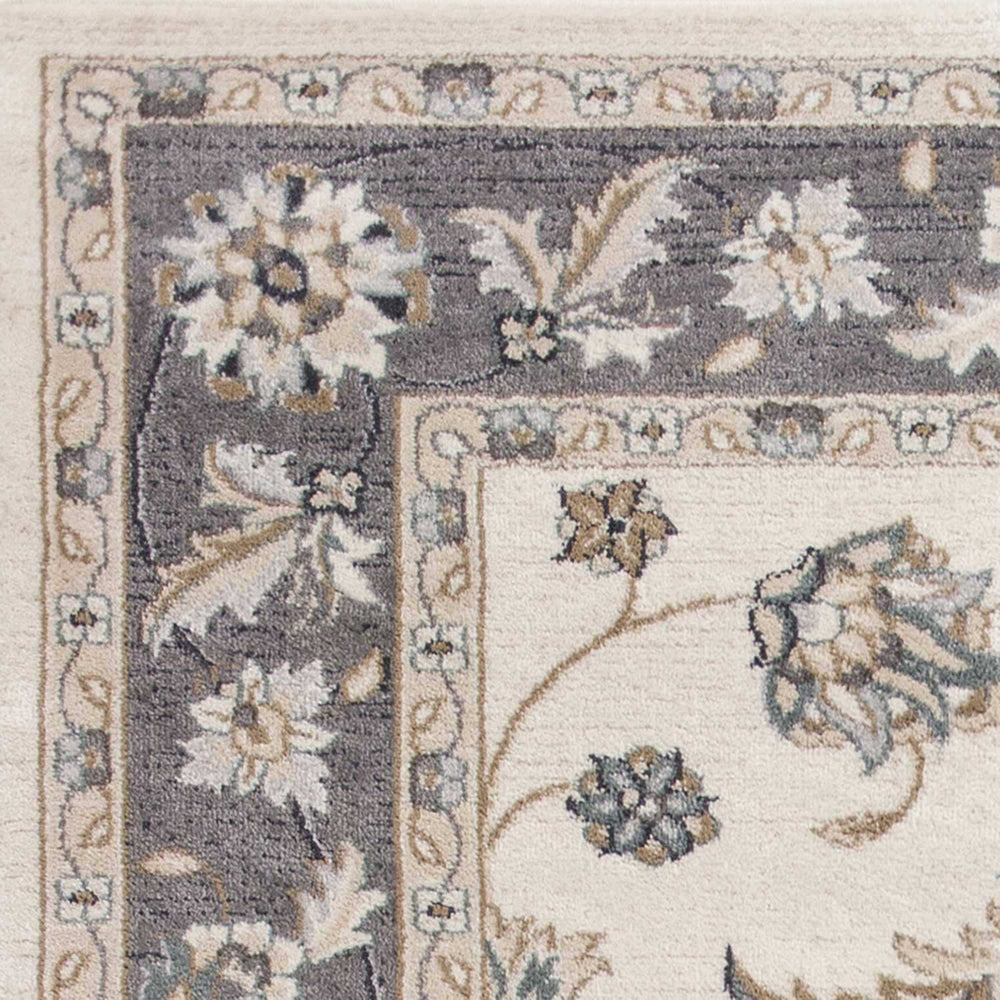 3' X 5' Gray and Ivory Floral Area Rug - Homeroots - Flyclothing LLC