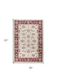 3' X 5' Ivory Red Floral Indoor Area Rug - Homeroots - Flyclothing LLC