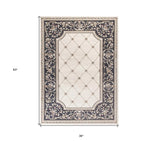 3' X 5' Gray and Ivory Trellis Area Rug - Homeroots - Flyclothing LLC