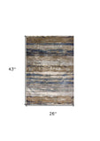 2' X 4' Ivory and Blue Area Rug - Homeroots - Flyclothing LLC