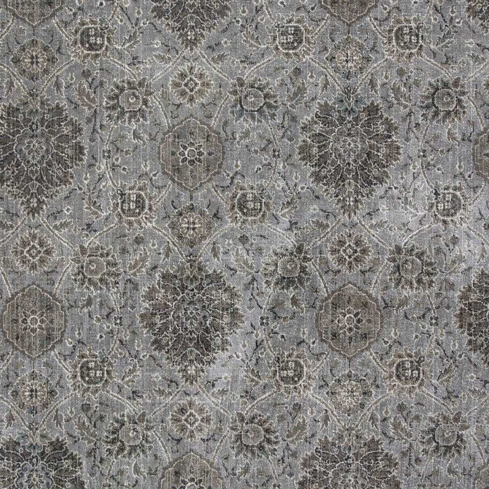 2' X 4' Silver Damask Area Rug - Homeroots - Flyclothing LLC