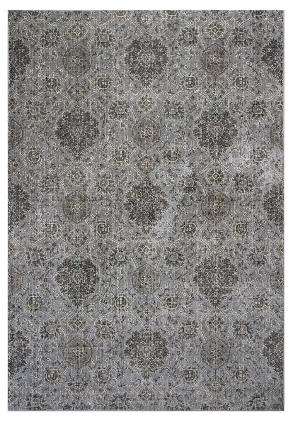 2' X 4' Silver Damask Area Rug - Homeroots - Flyclothing LLC
