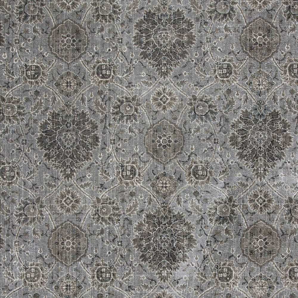 2' X 4' Silver Damask Area Rug - Homeroots - Flyclothing LLC