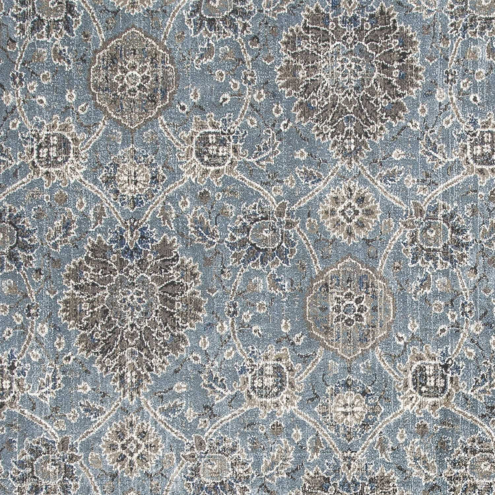 2' X 4' Slate Blue Damask Area Rug - Homeroots - Flyclothing LLC