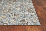 2' X 4' Slate Blue Damask Area Rug - Homeroots - Flyclothing LLC