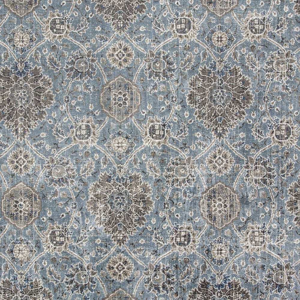2' X 4' Slate Blue Damask Area Rug - Homeroots - Flyclothing LLC