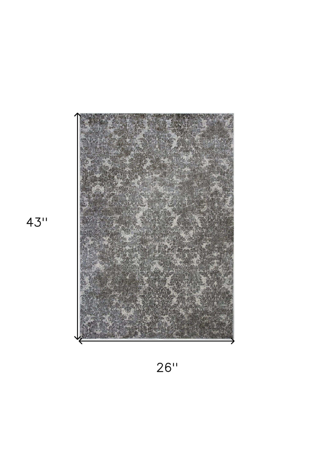 2' X 4' Ivory Damask Area Rug - Homeroots - Flyclothing LLC