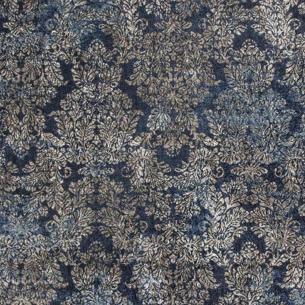 2' X 4' Slate Blue Damask Area Rug - Homeroots - Flyclothing LLC