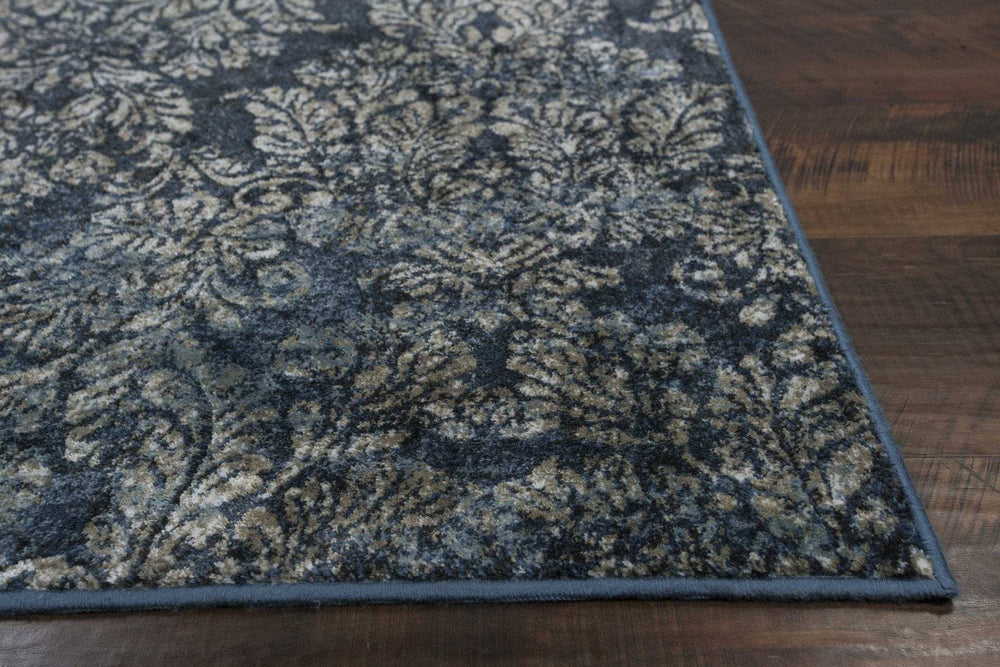 2' X 4' Slate Blue Damask Area Rug - Homeroots - Flyclothing LLC