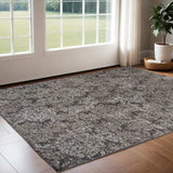 2' X 4' Taupe/Sand Damask Area Rug - Homeroots - Flyclothing LLC