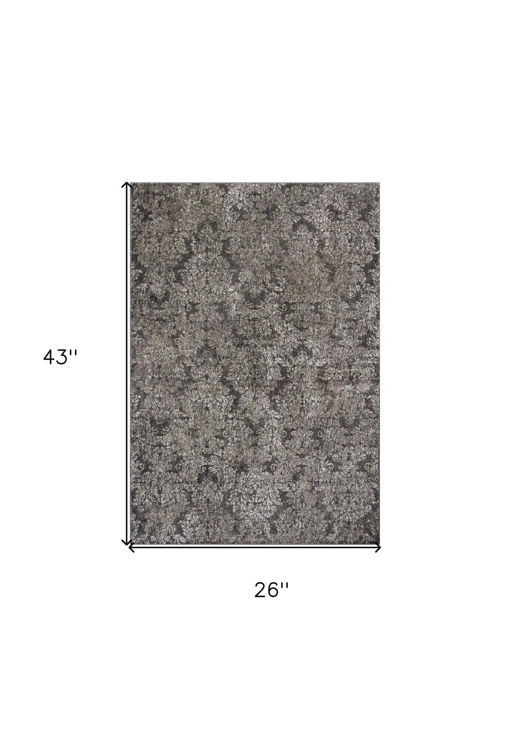 2' X 4' Taupe/Sand Damask Area Rug - Homeroots - Flyclothing LLC