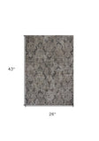 2' X 4' Taupe/Sand Damask Area Rug - Homeroots - Flyclothing LLC