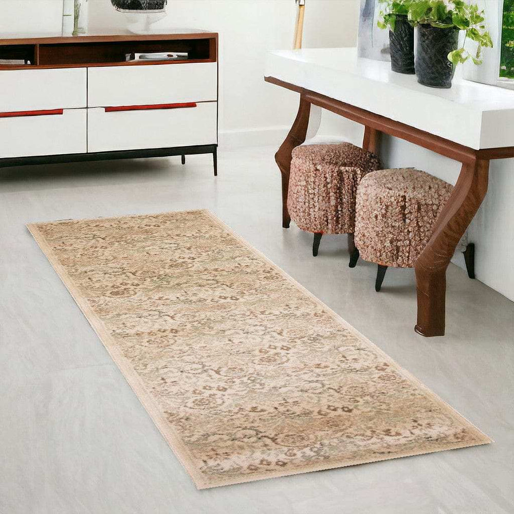7' Runner Ivory Runner Rug - Homeroots - Flyclothing LLC