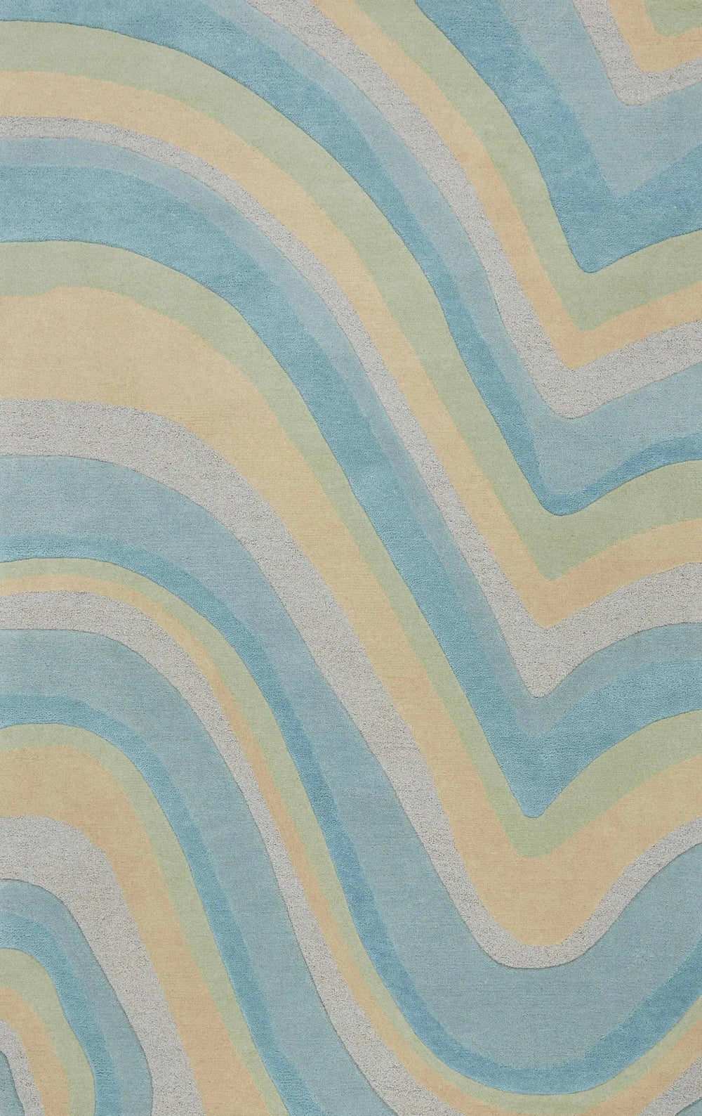 2' X 4' Blue And Beige Wool Abstract Hand Tufted Area Rug - Homeroots - Flyclothing LLC