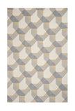 2' X 4' Ivory Or Grey Polygon Pattern Wool Area Rug - Homeroots - Flyclothing LLC