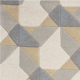 2' X 4' Ivory Or Grey Polygon Pattern Wool Area Rug - Homeroots - Flyclothing LLC