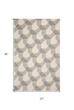 2' X 4' Ivory Or Grey Polygon Pattern Wool Area Rug - Homeroots - Flyclothing LLC