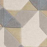 2' X 4' Ivory Or Grey Polygon Pattern Wool Area Rug - Homeroots - Flyclothing LLC