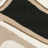 2' X 4' Black Or Beige Waves Wool Area Rug - Homeroots - Flyclothing LLC