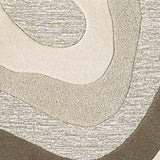 2' X 4' Natural Beige Hand Tufted Abstract Waves Indoor Accent Rug - Homeroots - Flyclothing LLC