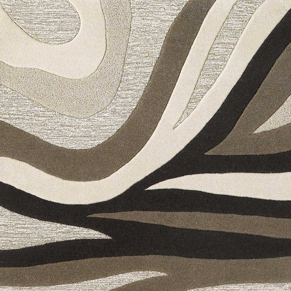 2' X 4' Natural Beige Hand Tufted Abstract Waves Indoor Accent Rug - Homeroots - Flyclothing LLC