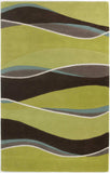 2' X 4' Lime Or Mocha Waves Wool Area Rug - Homeroots - Flyclothing LLC