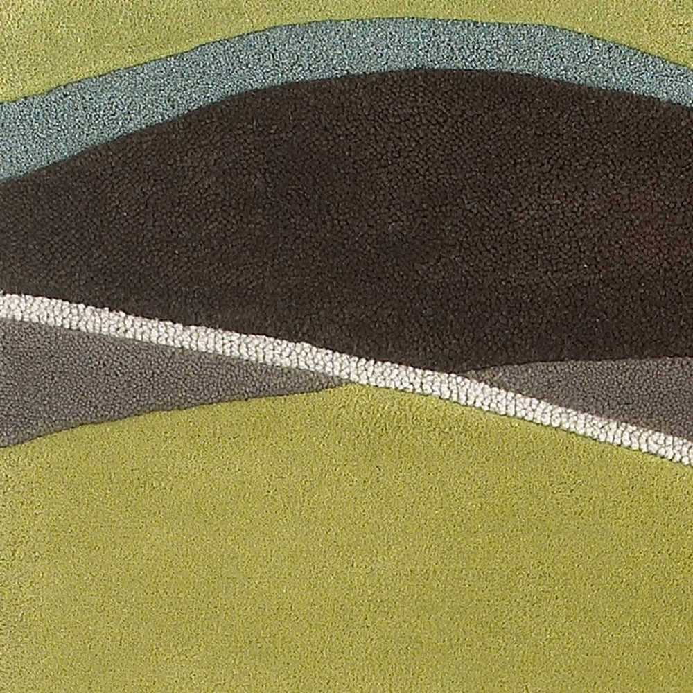 2' X 4' Lime Or Mocha Waves Wool Area Rug - Homeroots - Flyclothing LLC