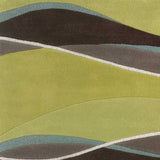 2' X 4' Lime Or Mocha Waves Wool Area Rug - Homeroots - Flyclothing LLC