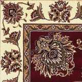 2' X 8' Red Or Ivory Floral Bordered Runner Rug - Homeroots - Flyclothing LLC