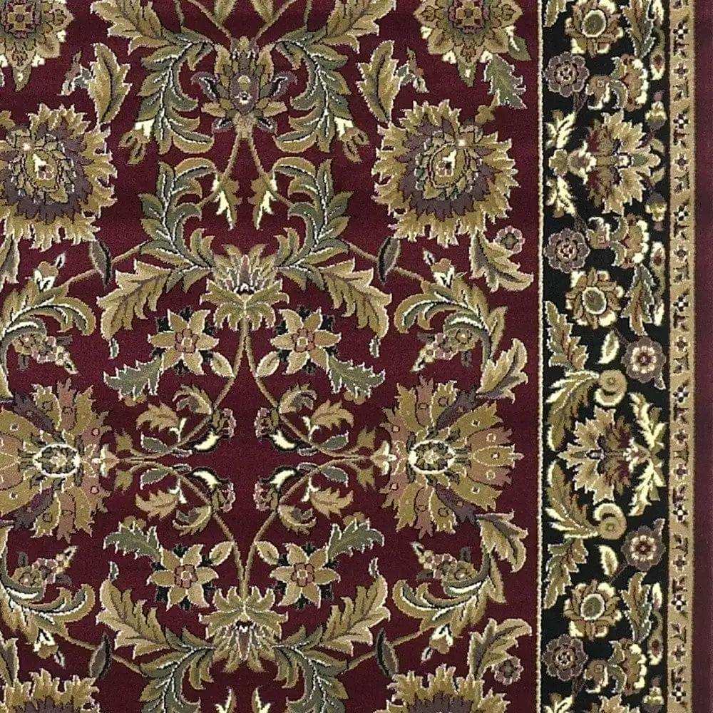 3' X 5' Red Black Machine Woven Floral Traditional Indoor Accent Rug - Homeroots - Flyclothing LLC