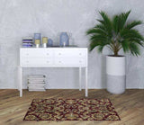 3' X 5' Red Black Machine Woven Floral Traditional Indoor Accent Rug - Homeroots - Flyclothing LLC