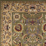 3' X 5' Green Taupe Machine Woven Floral Traditional Indoor Area Rug - Homeroots - Flyclothing LLC